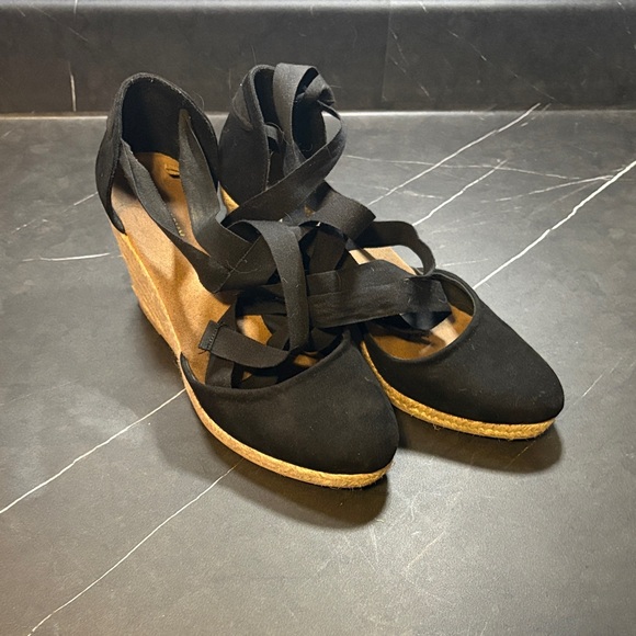 Old Navy Shoes - Old Navy Black and Tan Lace-Up Espadrilles